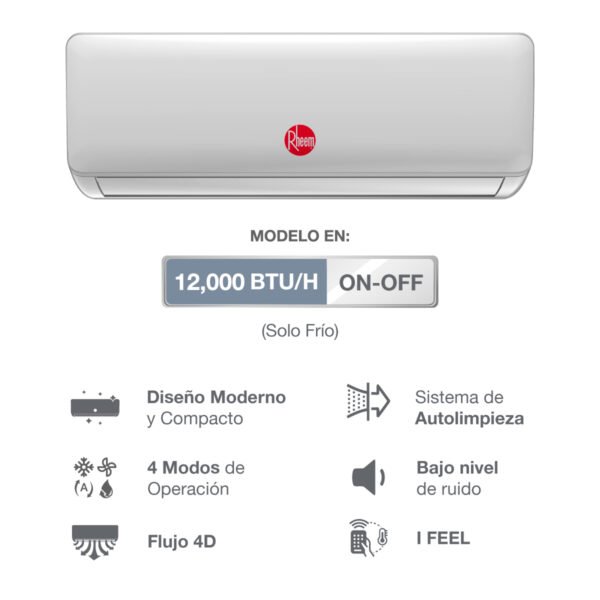 Aire Acondicionado Split Pared 12,000 BTU – Rheem